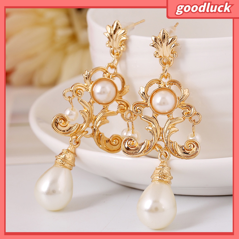 Bông Tai Hình Hoa Đính Ngọc Trai Giả Cho Nữ