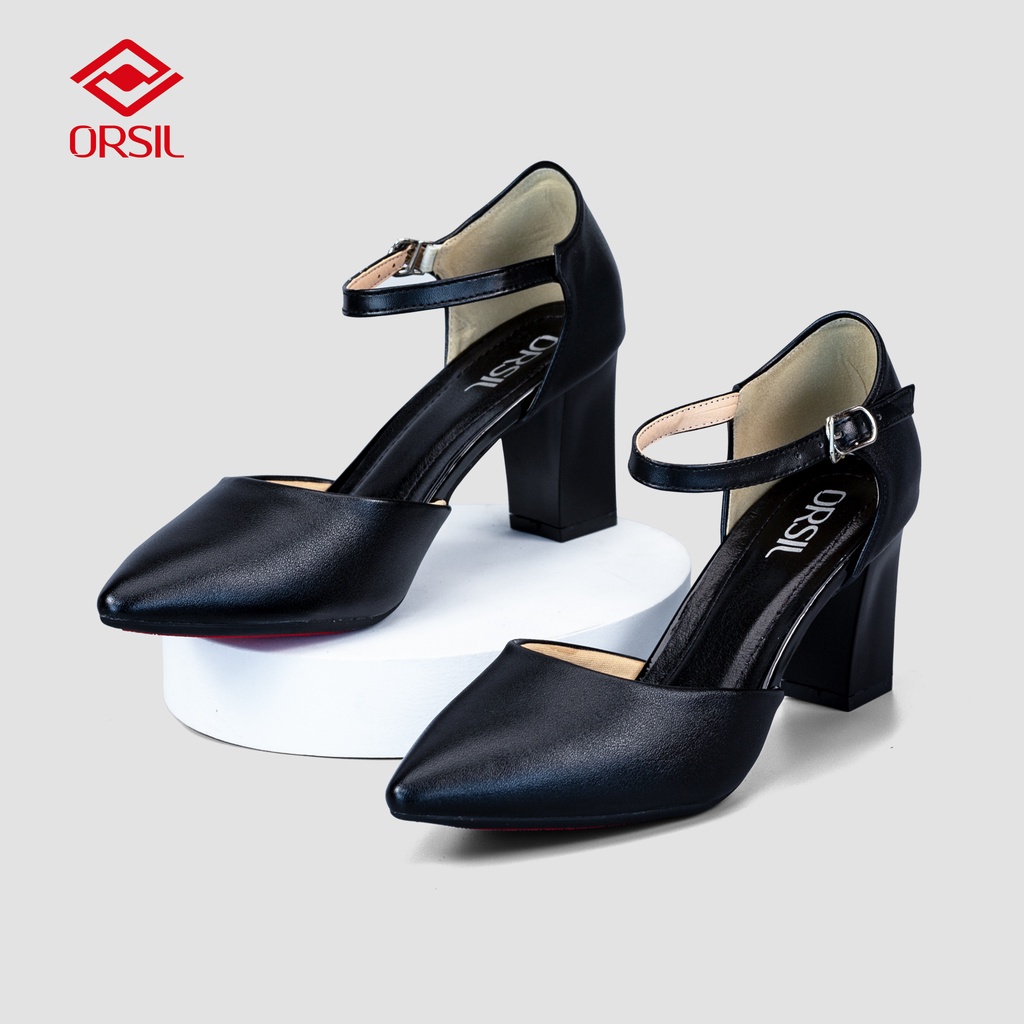 Giày cao gót mũi nhọn nữ ORSIL thời trang cao 7 phân mã TA7-01 3 màu đen trắng kem