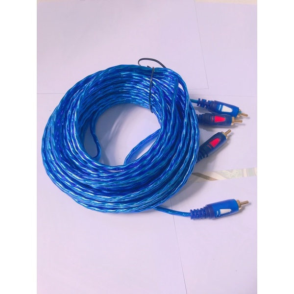 Dây Loa Âm Thanh 2 Ra 2  - Dây Loa 4 Đầu Hoa Sen Dài 1.5M 1.8M 3M 5M 10M Màu Xanh Chất Lượng