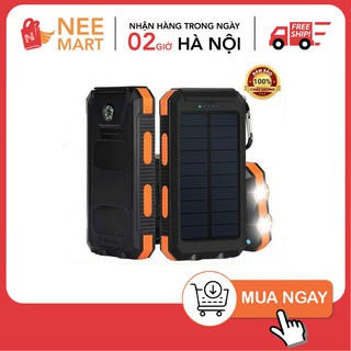 Sạc Dự Phòng Dùng Năng Lượng Mặt Trời 20000mAh, Dung Lượng Cao Di Động, Sạc Không Thấm Nước Có Đèn LED