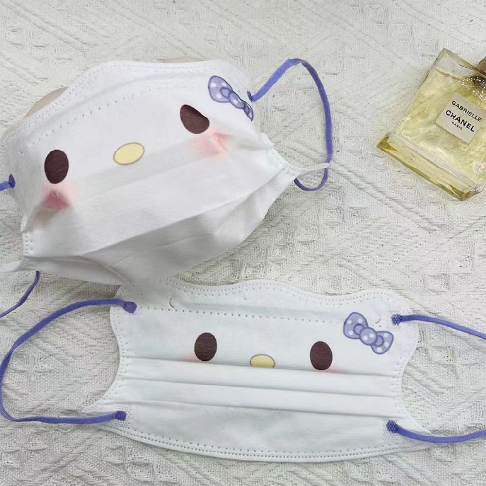 Bộ 10 Khẩu Trang 3 Lớp Chống Bụi In Hoạt Hình Dễ Thương Cho Người Lớn