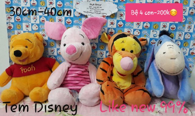 Bộ gấu bông POOH và các bạn - 4 bé y hình, size 30-40cm- 220k/bộ💟💟💟