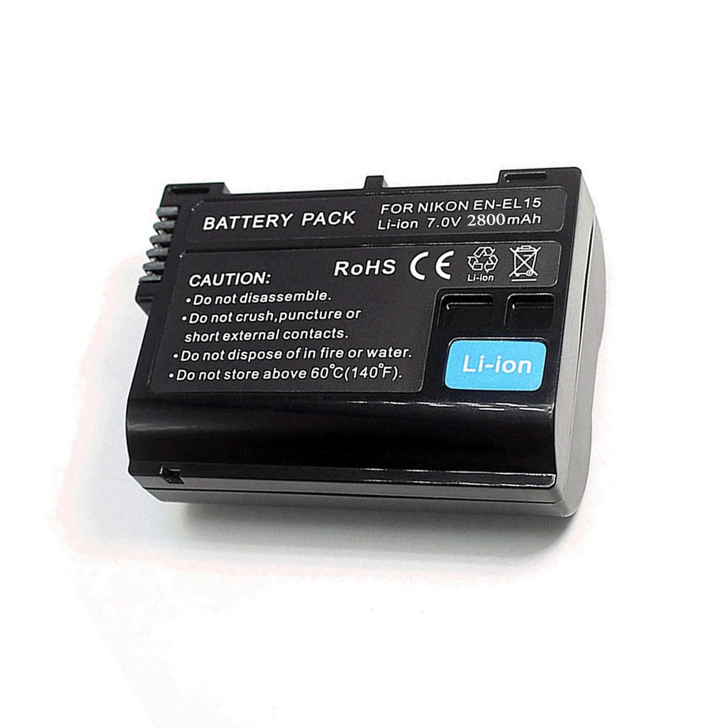 Pin Dung lượng cao cho máy ảnh DLSR Nikon EN-EL15 2800mAh cho Nikon D500 D600 D750 D800 D800E D7000 D7100 D810 D7200E