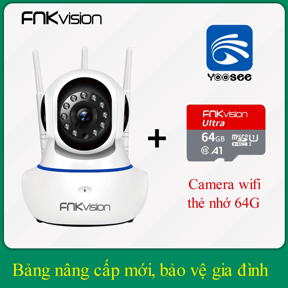 Camera Wifi Fnkvision siêu nét YOOSEE 360° đàm thoại 2 chiều, - quan sát toàn cảnh