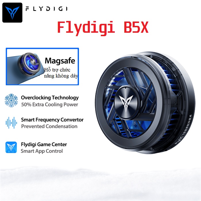 Flydigi B5X | Quạt tản nhiệt sò lạnh từ tính dành cho điện thoại và máy tính bảng ipad