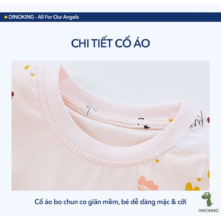 Bộ thu đông bé gái mickey DINOKING Đồ bộ dài tay cho bé gái chất cotton mềm mịn thoáng mát phù hợp trẻ em 2- 8 tuổi DB17
