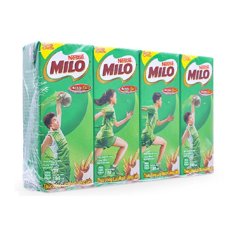 Sữa Milo Nestlé hộp 180ml (4 hộp)