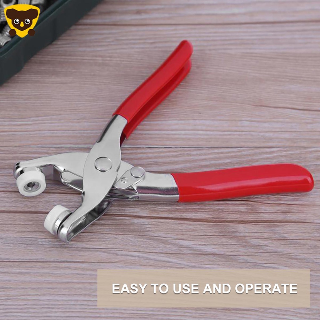 Bộ dụng cụ bắt nút bấm 100 bộ nút bấm 10mm Nút bấm năm móng bằng kim loại với kìm buộc
