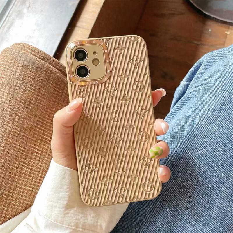 Ốp điện thoại hình logo LV màu trà sữa cho iPhone 13 Pro Max 13pro 11 Pro Max 11 X XS XR Xs MAX 7/8+ 12Pro 12 Pro Max