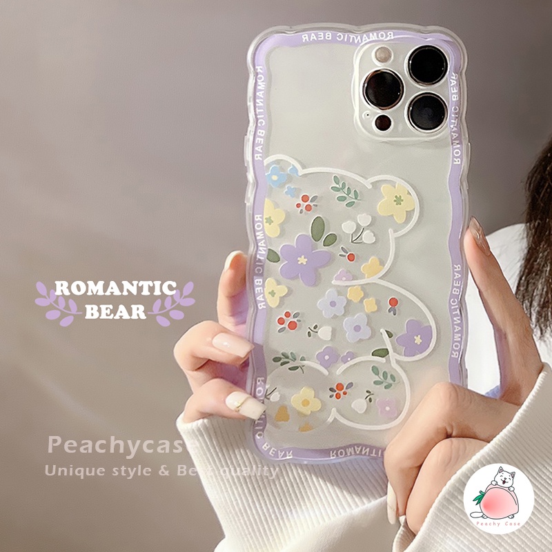 Ốp Điện Thoại TPU Mềm Trong Suốt Họa Tiết Hoa / Gấu Thời Trang Cho iPhone 13 Mini 12 Pro Max 11 Xr Xs Max X 7 8 Plus 12Mini