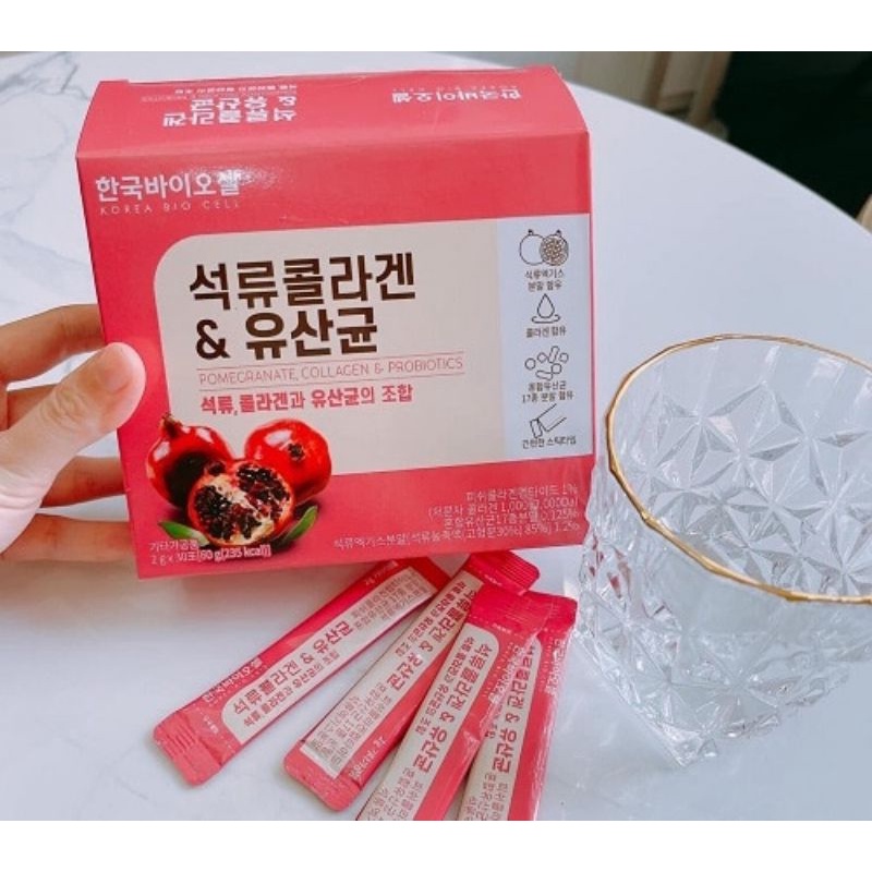Gói bột 2g collagen lựu đỏ Hàn Quốc căng da sáng hồng chống oxy hóa làn da chị em phụ nữ [OnBe Store]
