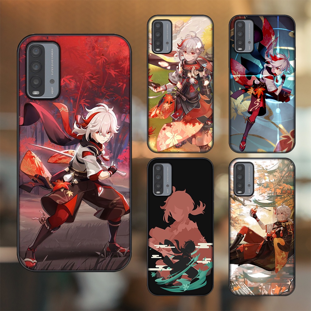 Ốp lưng Xiaomi Redmi 9T viền đen in hình Kazuha Genshin Impact