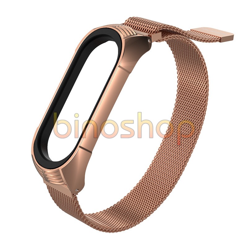 Dây đeo miband 5 nam châm viền vân TF, dây đeo thay thế mi band 5 nam châm phiên bản TF viền vân MIJOBS