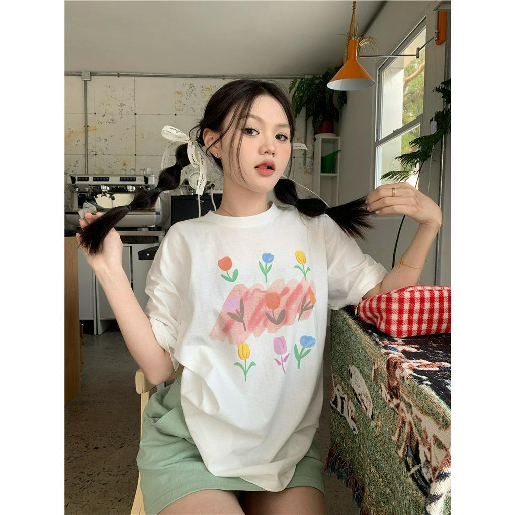 SET ÁO IN HÌNH HOA + CHÂN VÁY XANH