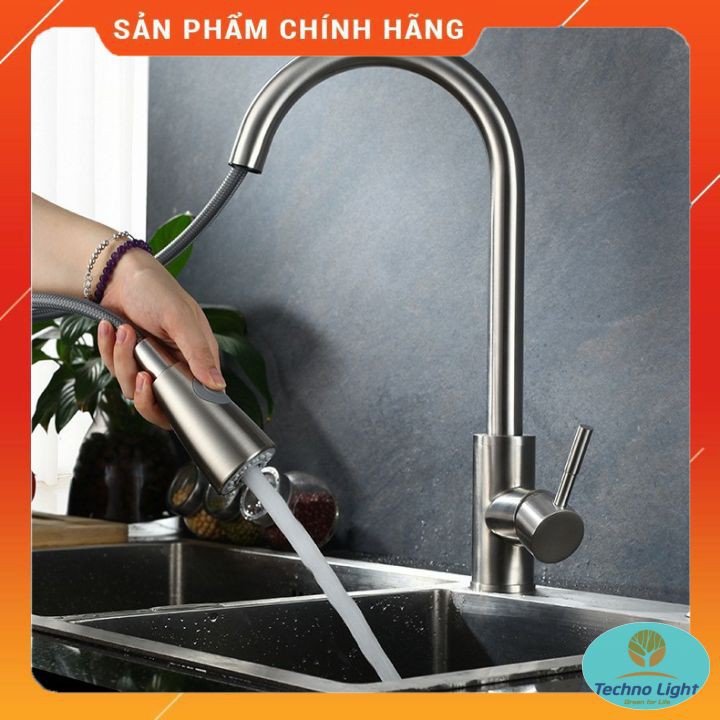 Vòi rửa chén, vòi rửa bát nóng lạnh inox dây rút  cao cấp KOREA 🔥 HÀNG CHÍNH HÃNG- BH 2 năm 🔥