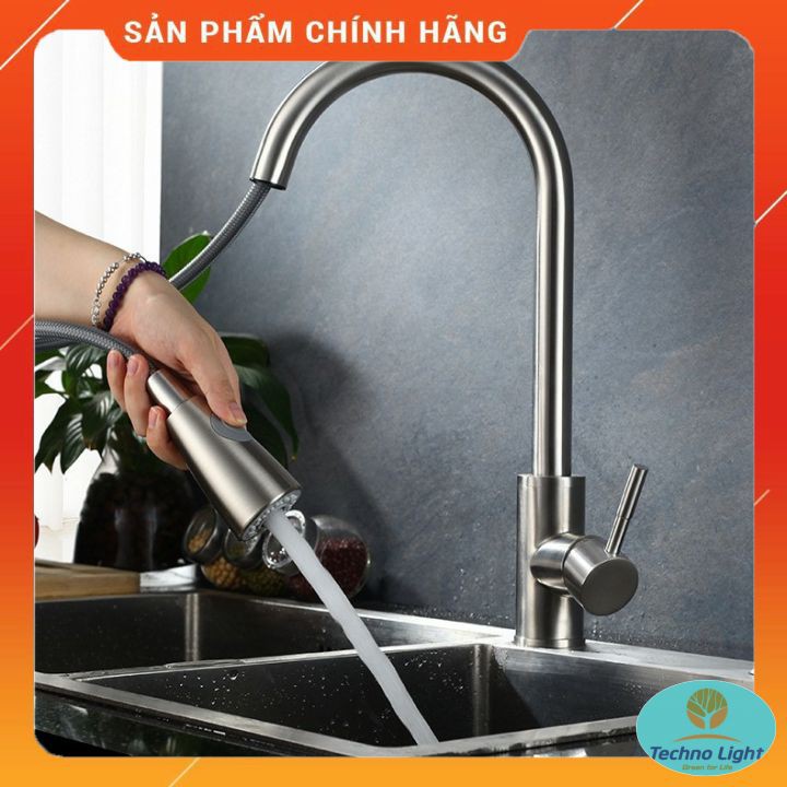 [FREE SHIP] Vòi rửa chén, vòi rửa bát nóng lạnh inox dây rút  cao cấp KOREA 🔥 HÀNG CHÍNH HÃNG- BH 2 năm 🔥