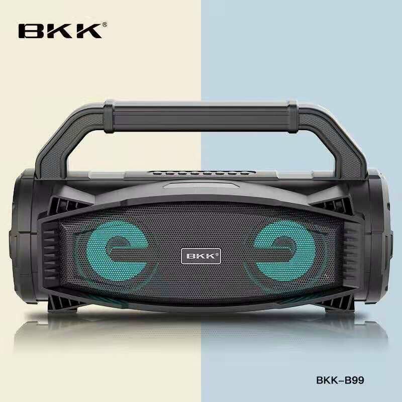 Loa Bluetooth Karaoke BKK B99 mini chạy 1 micro có dây - BKK-B99 hỗ trợ USB, thẻ nhớ TF, 1 cổng mic 6.5 màn hình led.