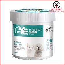 khăn lau nước mắt cho chó và mèo