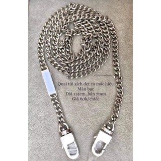 Quai túi xích dẹt có mác hiệu làm túi handmade