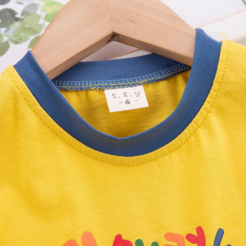 Set đồ 2 món gồm áo thun tay ngắn họa tiết xe hơi hoạt hình + quần jean cho bé 1-6 tuổi