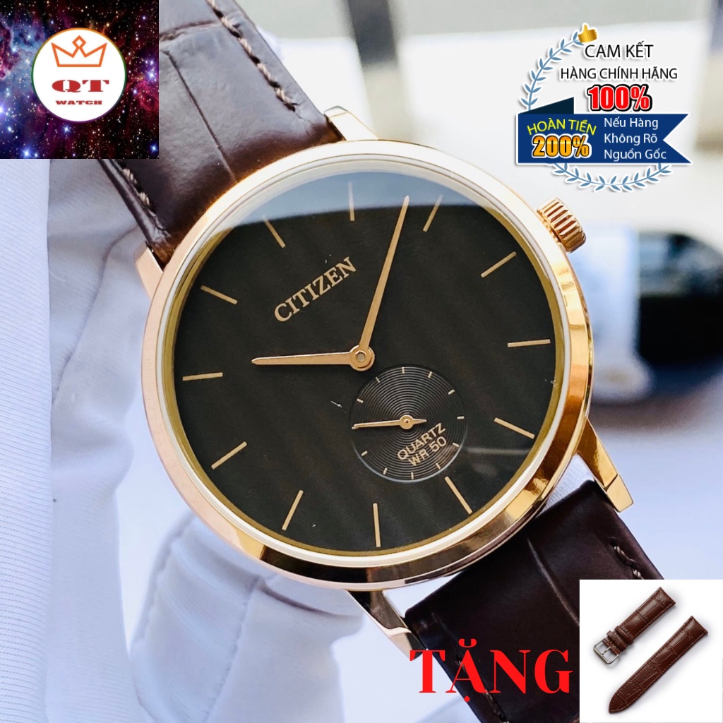 Đồng Hồ Nam CITIZEN Quartz Rose Chocolate BE9173-07X Chính Hãng Tặng Dây Da Cao Cấp