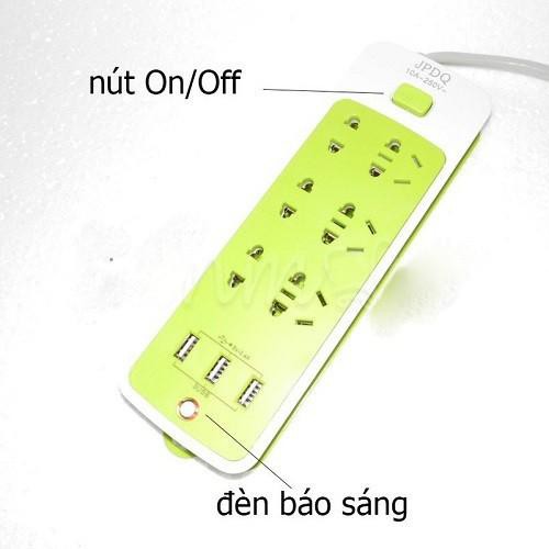Ổ điện xanh chống giật 3 cổng usb
