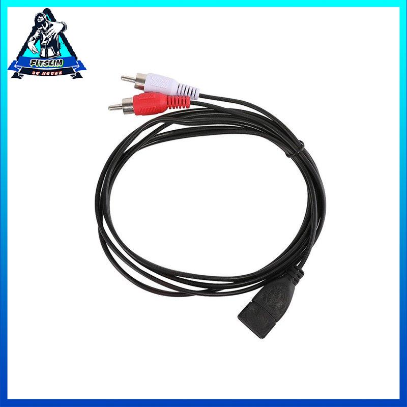 [Fitslim] 1.5m/5ft USB A Female Sockrt To 2 RCA Male Plug Audio Video Extension Cable