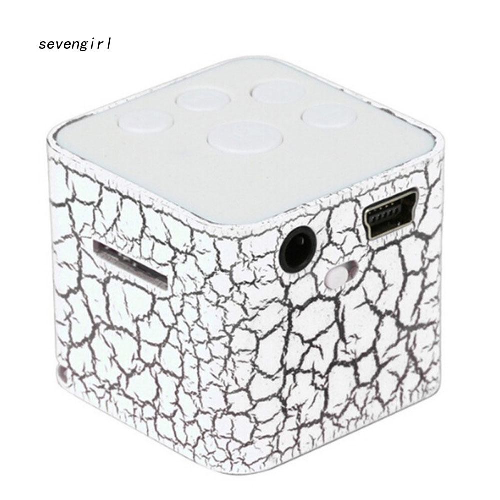 Portable Cubic Colorful LED Light Stereo Mini Speaker TF Wireless MP3 Player