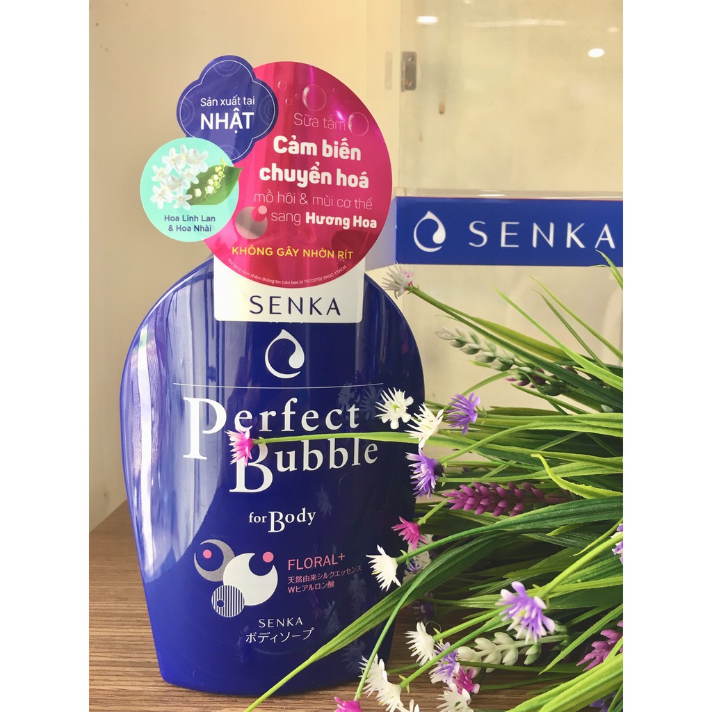[Mã COSGLORIAT4 -8% đơn 250K] Sữa Tắm Dưỡng Ẩm Hương Hoa Tươi Mát Senka Perfect Bubble for Body Floral Plus 500ml | BigBuy360 - bigbuy360.vn