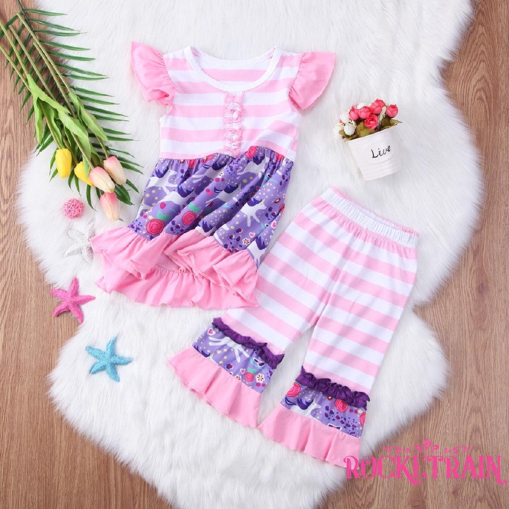 Set áo thun sát nách + quần legging cho bé gái