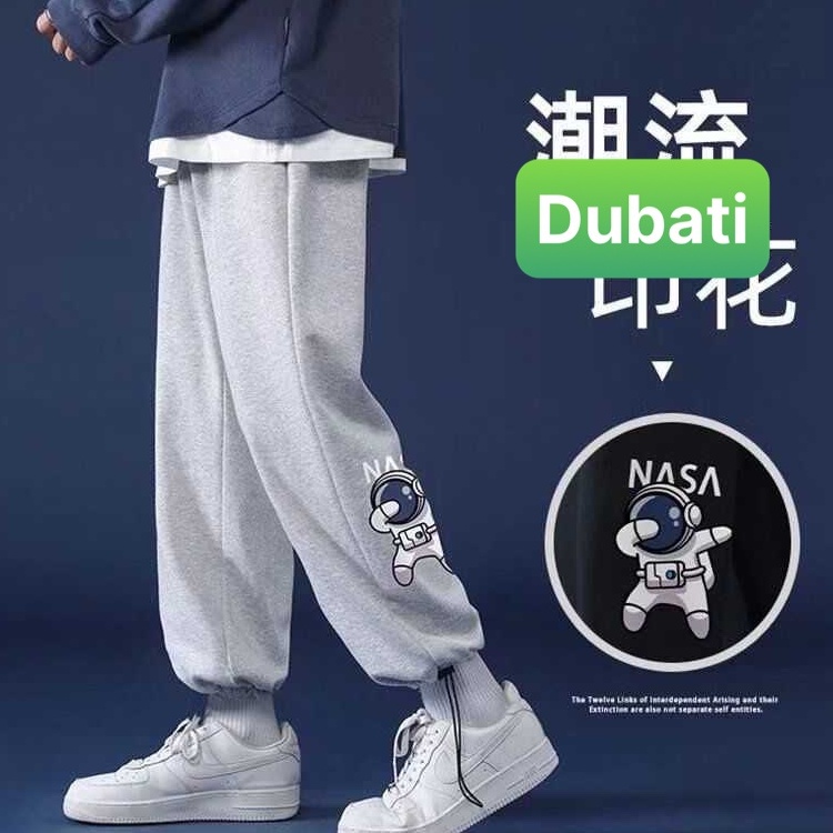 QUẦN JOGGER NAM NỮ UNISEX CHẤT NỈ DÀY DA CÁ ỐNG SUÔNG RỘNG IN HÌNH NASA RÚT DÂY PHONG CÁCH CAO CẤP -DUABTI FASHION
