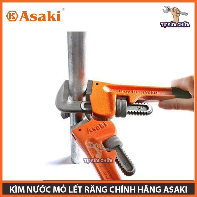 Kìm nước mỏ lết răng chính hãng Asaki 18inch AK-0635 chuyên dụng sửa ống nước, mỏ lết răng, kìm nước