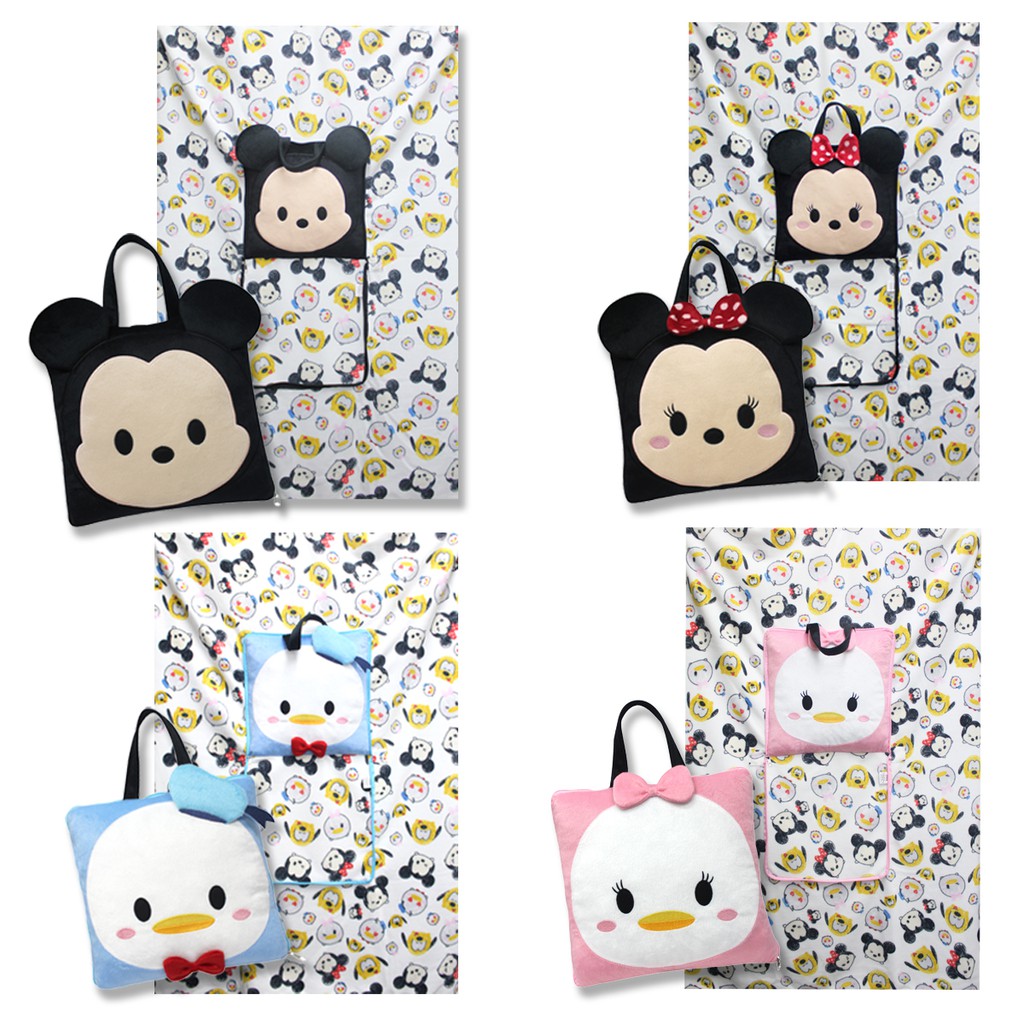 DISNEY TSUM Mickey Minnie Donald Daisy Pooh Piglet Tigger Eeyor Chăn Gối (Sản phẩm được cấp phép chí
