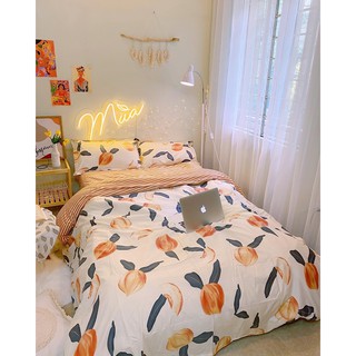 Set chăn ga cotton poly quả đào