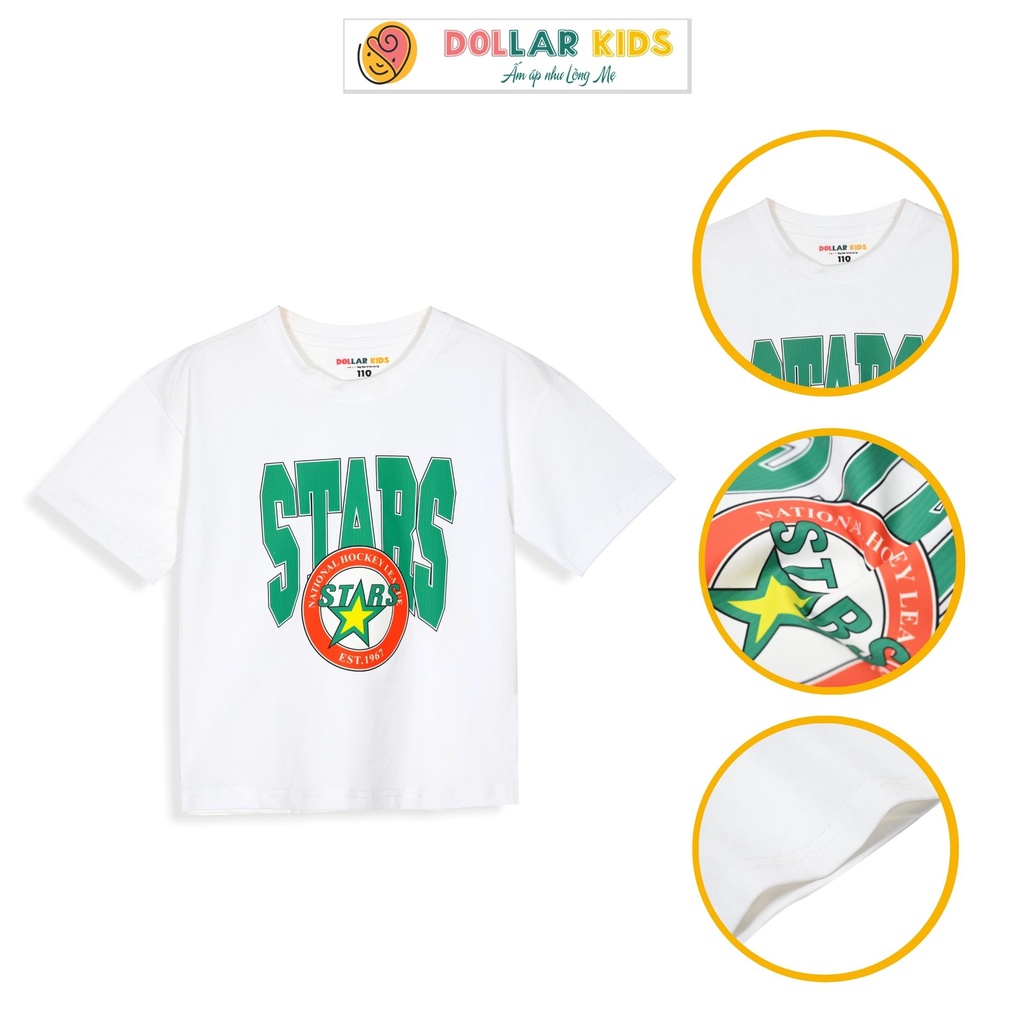 Mã STARS giảm 10% đơn 99K] Áo Phông Cộc Tay Dollar Kids Cho Bé Trai (3 - 10Tuổi) 100%Cotton Vải Co Giãn Thoáng Mát