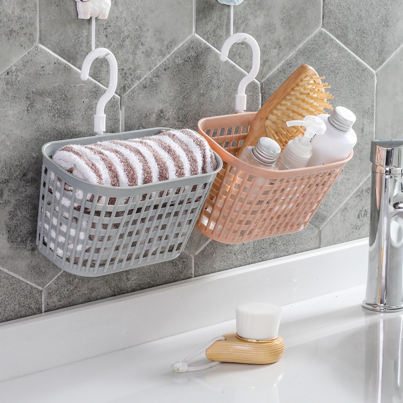 Rổ nhựa treo tường đựng đồ đa năng có móc treo, giỏ treo bồn rửa bát, nhà tắm kho sỉ mb