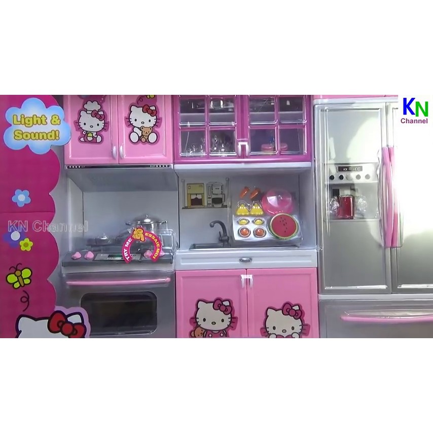 ĐỒ CHƠI NHÀ BẾP HELLO KITTY 3 NGĂN - NO.26210 , CÓ PIN ĐÈN (mẫu mới 2018)( kèm ảnh thật và clip )!!!!