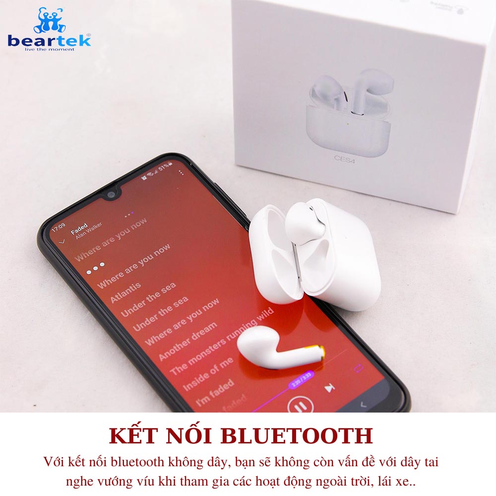 Tai Nghe Bluetooth Không Dây Beartek CES4 Định Vị Đổi Tên, Bass Cực Mạnh