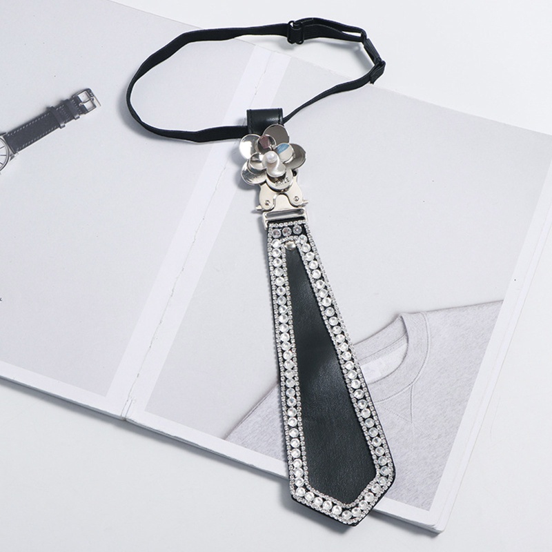 Cà Vạt Kim Loại Đính Đá Hình Nốt Nhạc Thời Trang Cho Nữ