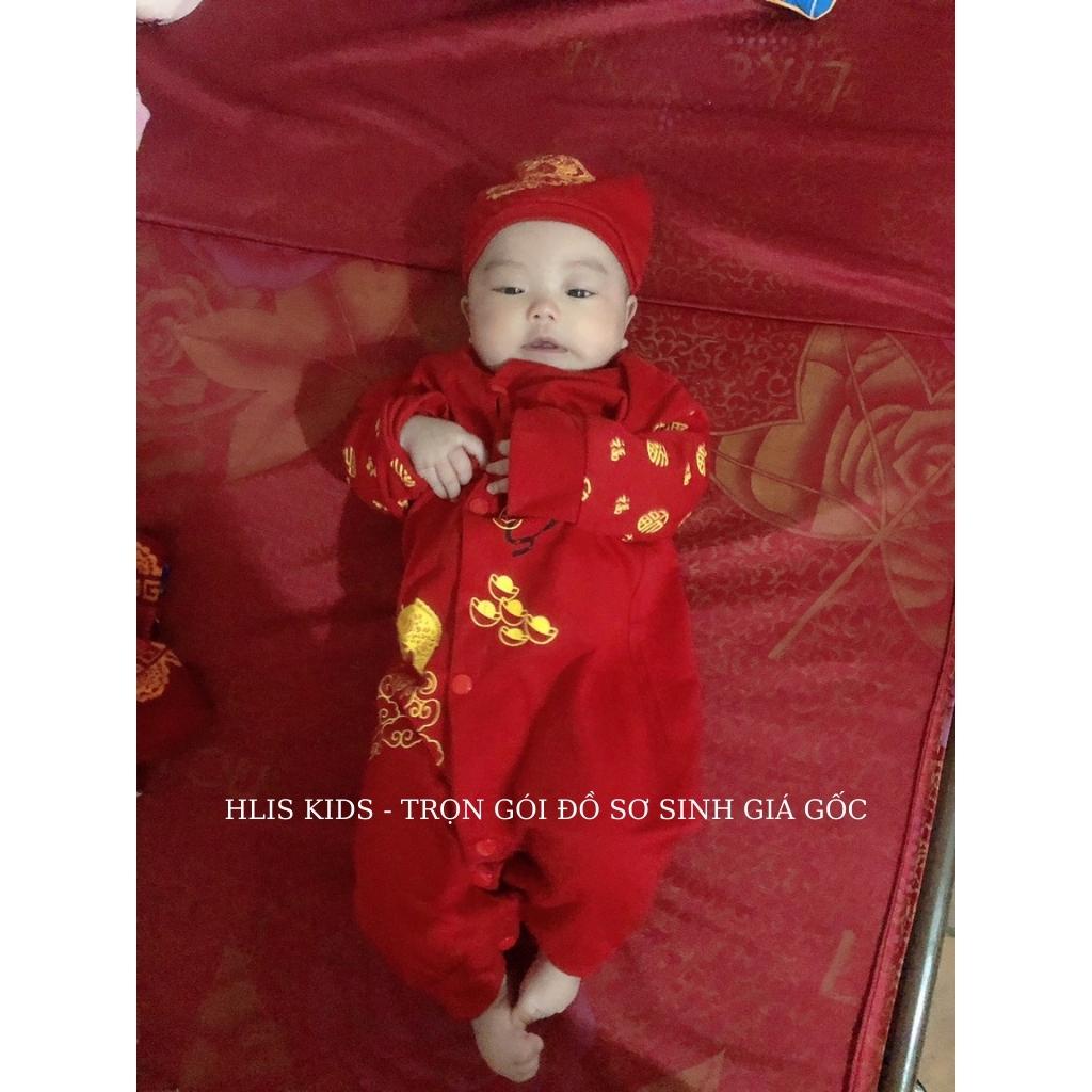 Set Bộ Đồ Mặc Tết Body Cotton Dài Tay Cho Bé Trai Và Bé Gái Hoạ Tiết Bộ Thôi Nôi Đầy Tháng Cho Bé Sơ Sinh BamBee Mart