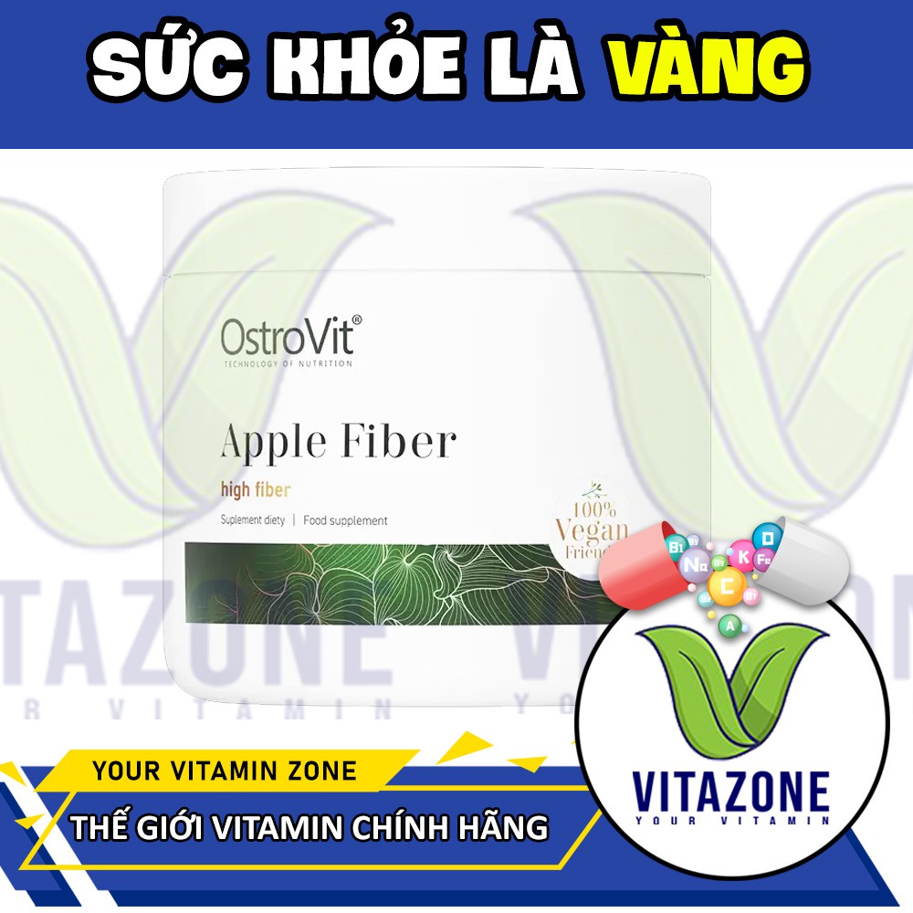 Thực phẩm bổ sung chất xơ Ostrovit Apple FIber, bổ sung chất xơ từ táo nguyên chất (200g)