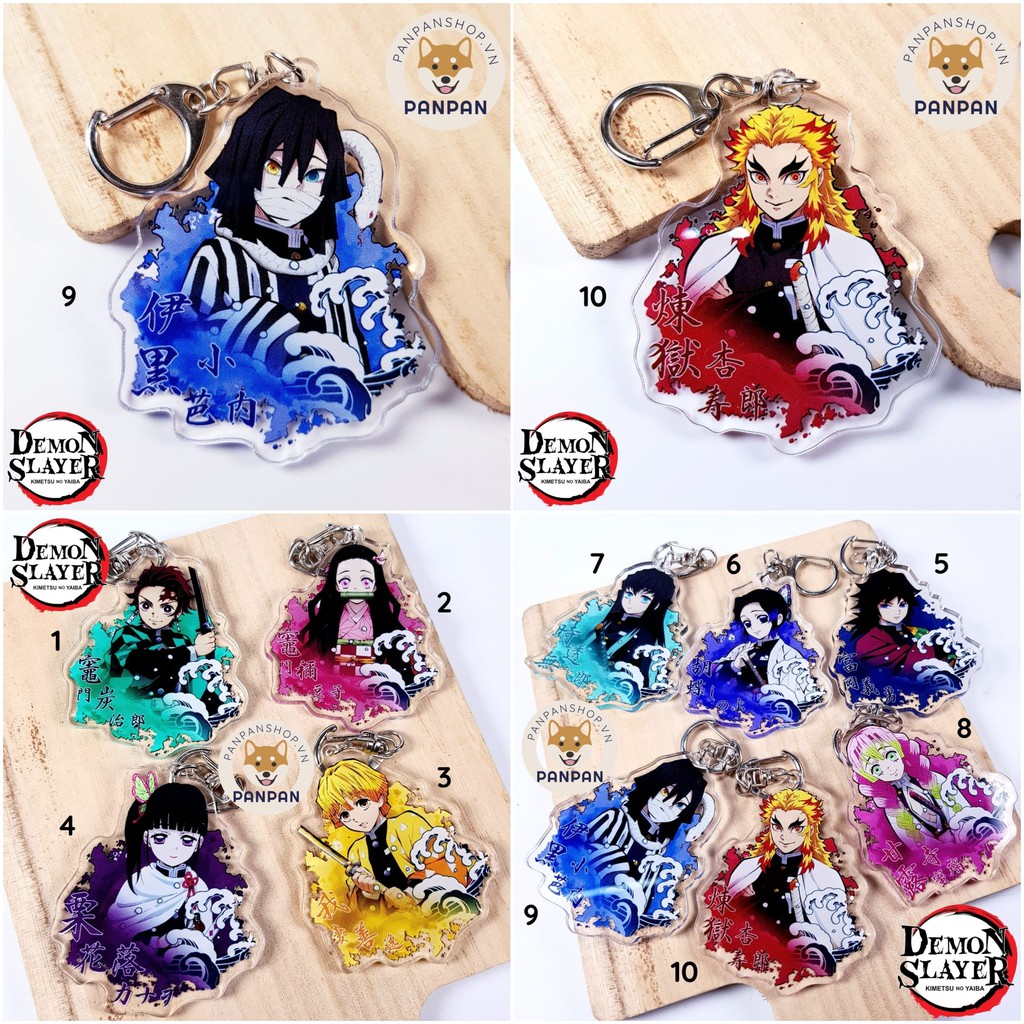 Móc Khóa Acrylic Anime Kimetsu no Yaiba 10 nhân vật (6cm)