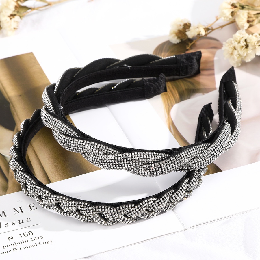 Cài Tóc Đính Đá Màu Đen Phong Cách Hàn Quốc Cho Nữ