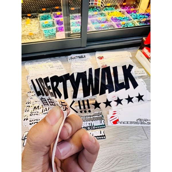 Tem Sticker Logo Chữ Libertywalk Thương Hiệu Độ Xe Nổi Tiếng