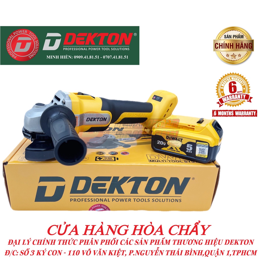 Máy Mài Gốc Dekton DW20-AG100S Dùng PIN / Chân Pin Dewalt /Nhỏ Gọn Nhẹ Siêu Mạnh