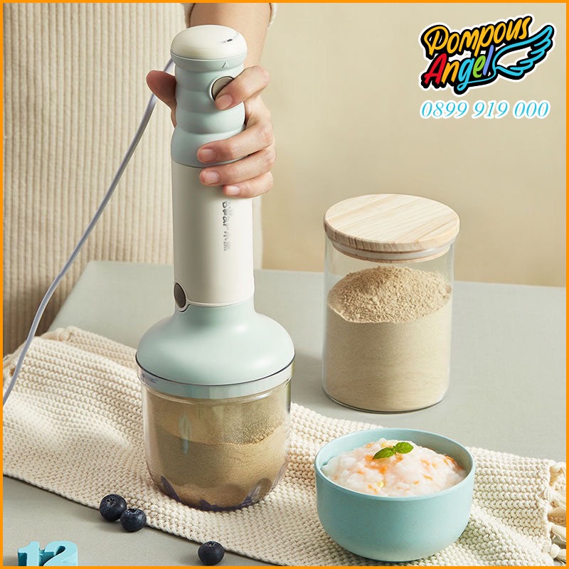 Máy xay cầm tay đa năng 5 món BEAR JBQ-B50J1 màu xanh mint bảo hành 12 tháng