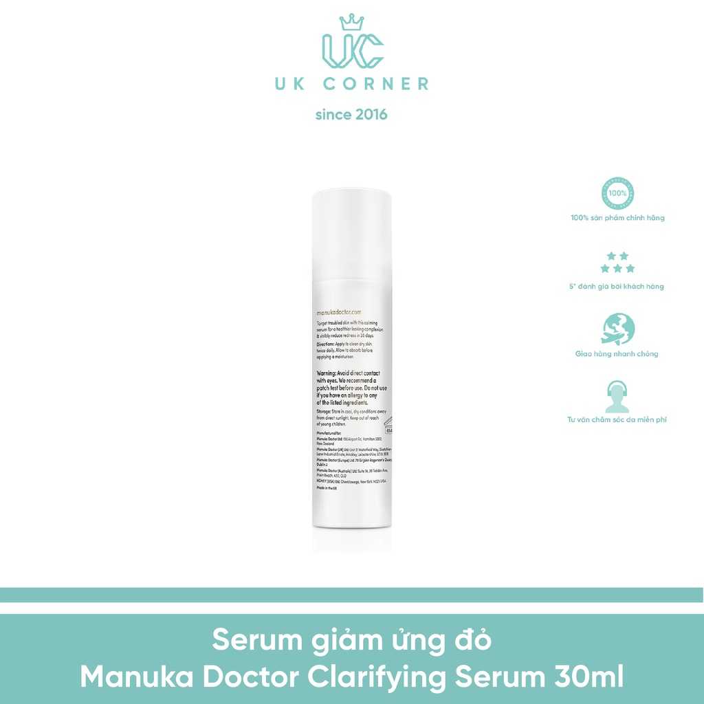 Serum giảm ửng đỏ Manuka Doctor Clarifying Serum