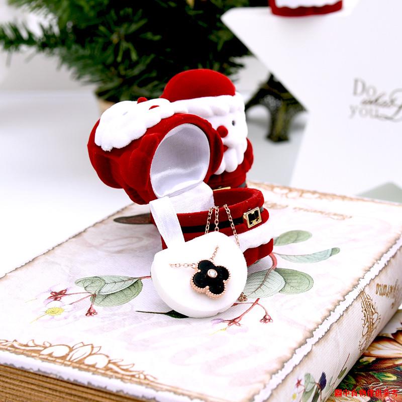 ♂Hộp Nhẫn / Dây Chuyền / Bông Tai Họa Tiết Hoạt Hình Ông Già Noel Độc Đáo