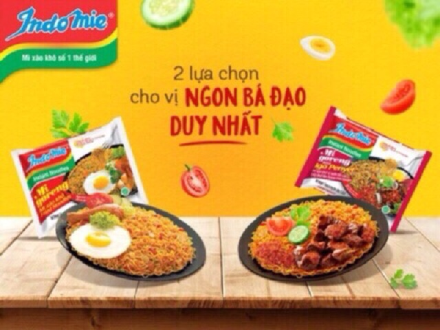 Combo 4 gói lẻ Mì xào khô indomie goreng mix vị
