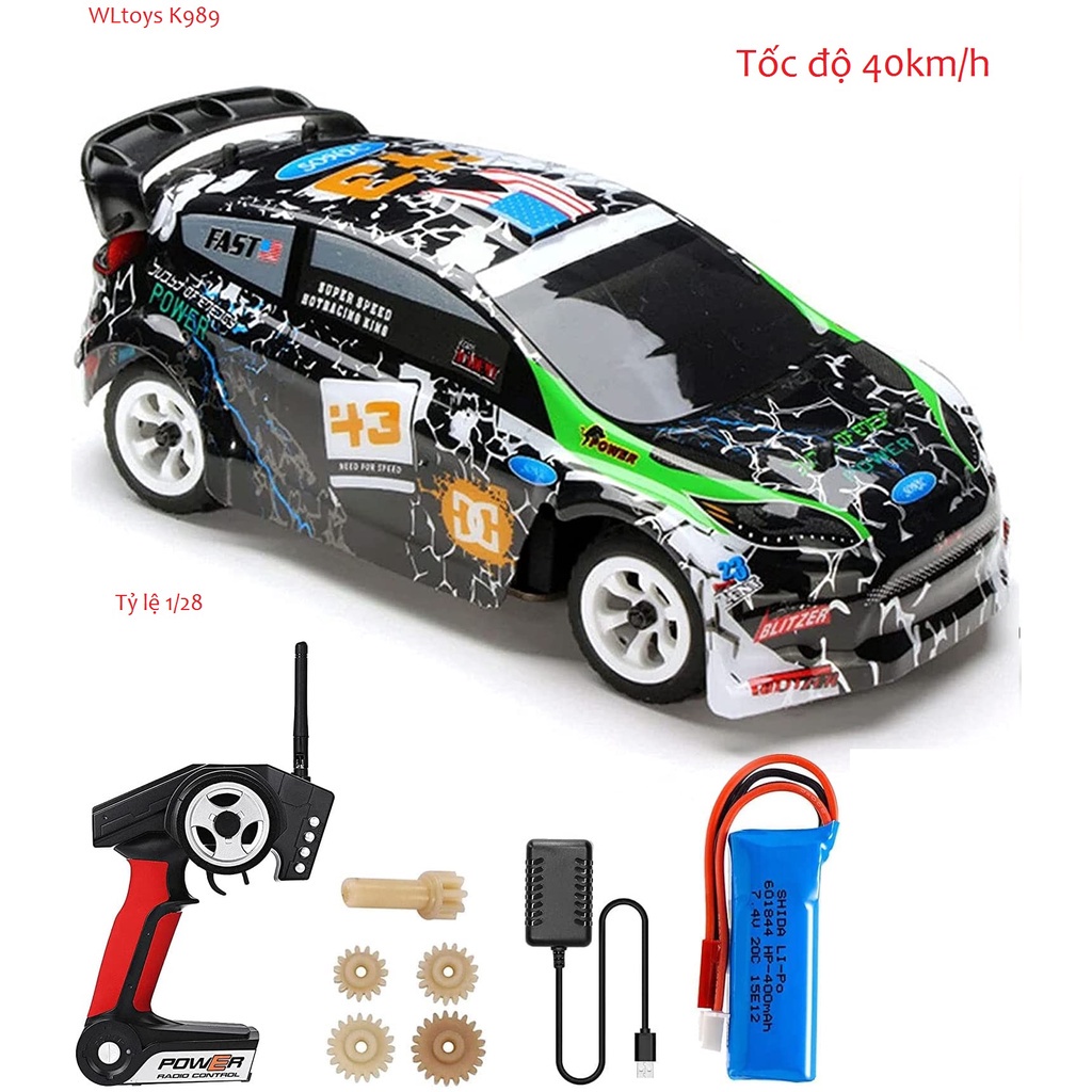 Xe điều khiển 1/28 WLtoys K989 2.4G 4WD Brushed RC Car Touring Car tốc độ 40km/k ô tô drift mini K 989 khung kim loại